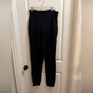 BEYOND YOGA X Beyond The Bump Maternity Black Knit Joggers Size XL Yoga Comfort